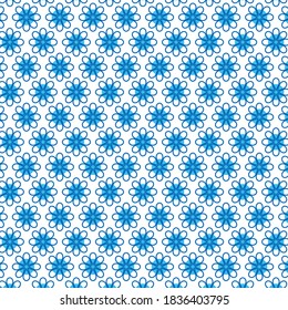 Patrón sin foco de flores azules sobre fondo blanco. puede utilizarse para envolver papel, sitio web, tarjetas de visita, etc.