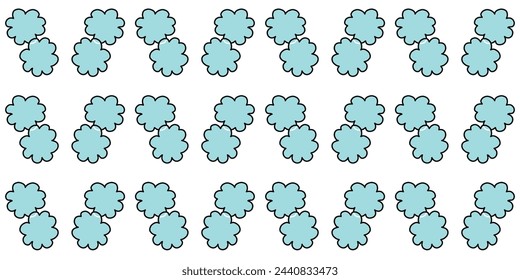 Seamless pattern with blue flowers on a white background. Vector illustration