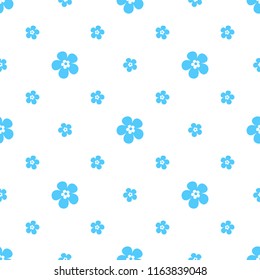 Seamless pattern of blue flowers, vector