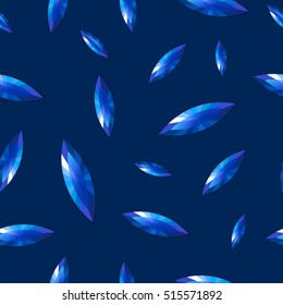 Seamless pattern of blue gems. Sapphires pattern.
