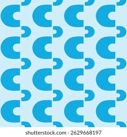 Seamless Pattern with Blue Geometric Shapes