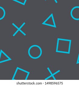 Seamless pattern blue geometry Game station background vector illustration