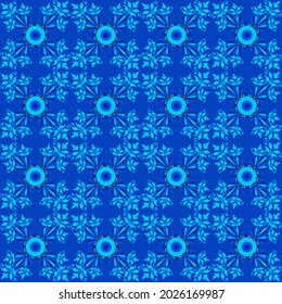 Seamless pattern of Blue and gold and vintage shape