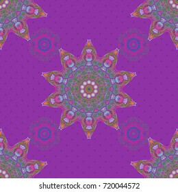 Seamless pattern with blue and green elements. A vector ornament in east style. Design for the text, invitation cards, various printing editions.