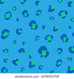 Seamless pattern with blue and green shapes