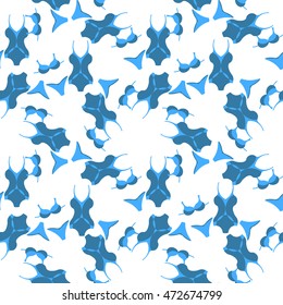 seamless pattern with blue grid swimsuits vector illustration