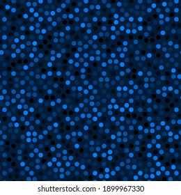 Patrón transparente con puntos de semitono azules ordenó la ilustración vectorial de la cuadrícula. Textura monocroma elegante. El caos repetía regularmente el fondo geométrico.