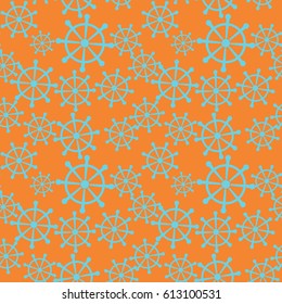 Seamless pattern with blue handwheels. Vector illustration