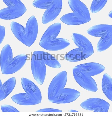 Seamless pattern with blue hearts, vector.