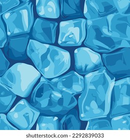 seamless pattern blue ice cubes