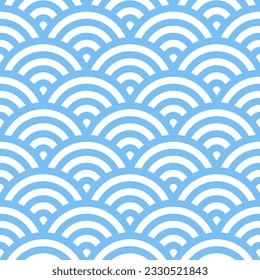 Seamless pattern with blue japanese design