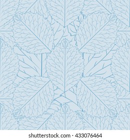 seamless pattern with blue leaves