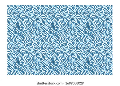 Seamless pattern with blue maze waves. 