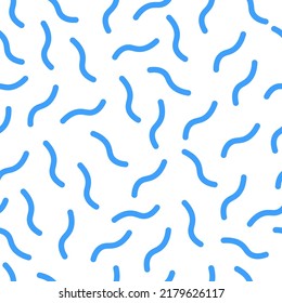 Seamless pattern with blue Memphis design.