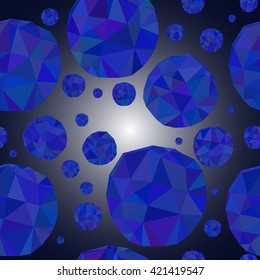seamless pattern with blue meteors. Image of polygons