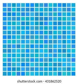 Seamless pattern, Blue mosaic tile for swimming pool or bathroom