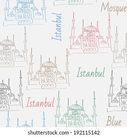 Seamless pattern with Blue Mosque