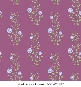 Seamless pattern blue motifs of flowers. Beautiful pattern of motif handmade paint on paper. Vintage decor. Making any printed products. Fashionable print.