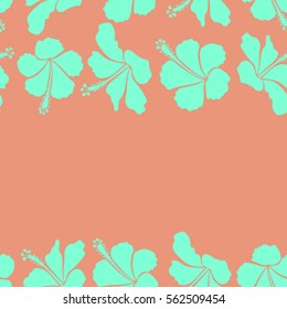 Seamless pattern with blue and neutral flowers and copy space. Horizontal floral watercolor seamless background. Vector textile print for bed linen, jacket, package design, fabric and fashion concepts