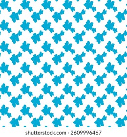 Seamless Pattern of Blue Oak Leaves with White Background