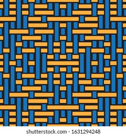 seamless pattern with blue and orange bands.