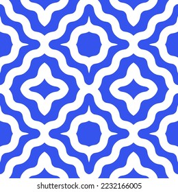 seamless pattern with blue oriental elements on white background. Elegant pattern for tiles, cushions, fabrics, textile, home decor, wallpapers, interior design. two-colored pattern for ethnic designs