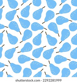 Seamless pattern with blue pears