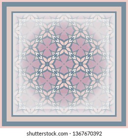 Seamless pattern in blue and pink for decoration. Print for paper wallpaper, tiles, textiles, neckerchief.