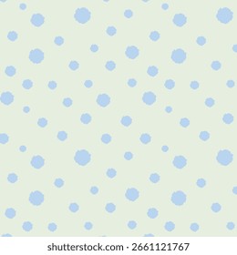 Patrón sin fisuras con lunares azules sobre fondo crema, diseño repetido ideal para ropa de niños, papelería, Fondo de pantalla y estampado de la superficie de la tela.