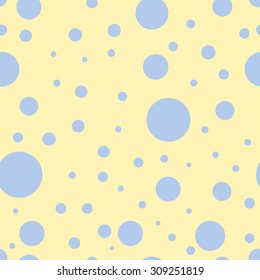 Seamless pattern with blue polka dots