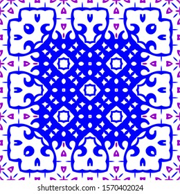 Seamless pattern blue and purple for backgrounds, textile industries, batik