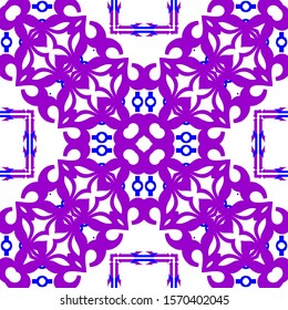 Seamless pattern blue and purple for backgrounds, textile industries, batik