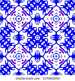 Seamless pattern blue and purple for backgrounds, textile industries, batik