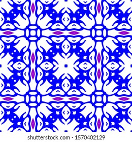 Seamless pattern blue and purple for backgrounds, textile industries, batik
