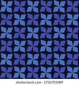 Un patrón transparente de Formas geométricas azules y púrpuras sobre un fondo oscuro, creando un efecto visual moderno y vibrante.