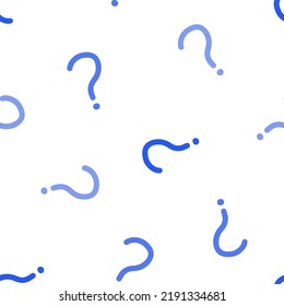 Seamless pattern with blue question marks.
