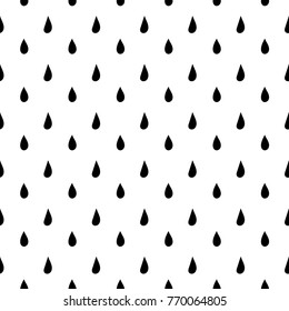 Seamless pattern with blue raindrops on white background.Vector image.