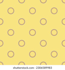 Seamless pattern of blue and red rings on a yellow background for decoration, cover, wrappers, textiles, wallpaper