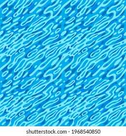 Seamless Pattern with Blue Ripple Water Surface. Vector Pool Texture. Abstract  Waves Background