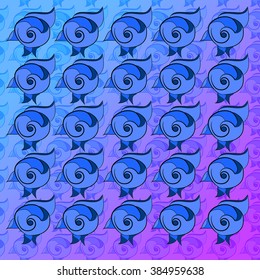 seamless pattern of blue roses - illustration