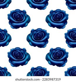 Seamless pattern of blue roses. Vector stock illustration eps 10.