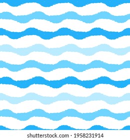 Seamless pattern with blue sea wave background vector illustration.