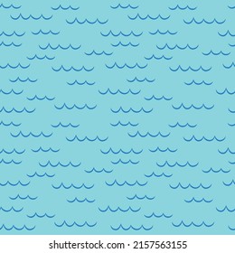 seamless pattern of blue sea waves, great for wrapping, textile, wallpaper, greeting card- vector illustration