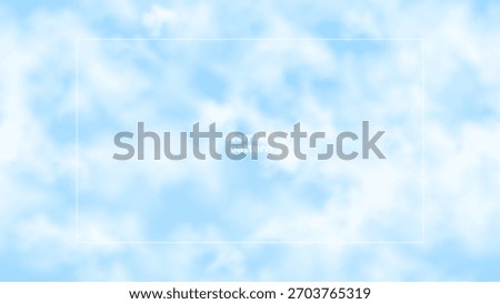 Seamless pattern with blue sky and white clouds. Soft and calm vector background design for fabric, wallpaper, web, and decorative projects.