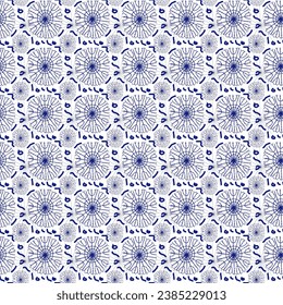 
seamless pattern of blue snowflakes on a white background, vector