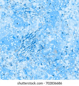 Seamless pattern. Blue splatter texture. Blots and stains. Abstract vector background for web page, banners, fabric, home decor, wrapping