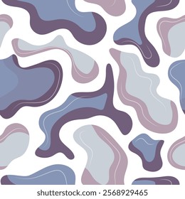 seamless pattern of blue spots of different sizes from different shades of blue placed randomly, for holiday patterns or posters