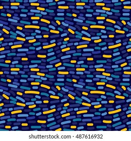 Seamless pattern with blue spots, impressionism