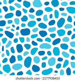 Seamless pattern with blue spots or stones.
