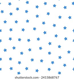 Seamless pattern with blue stars